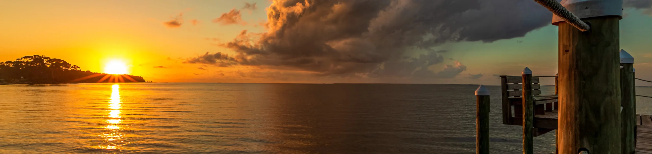Sunrise and am thunderstorms at Coastline RV Resort Eastpoint FL
